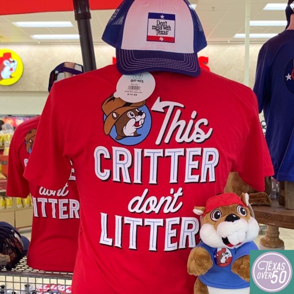 buc-ee's mens This Critter Don’t Litter shirt
